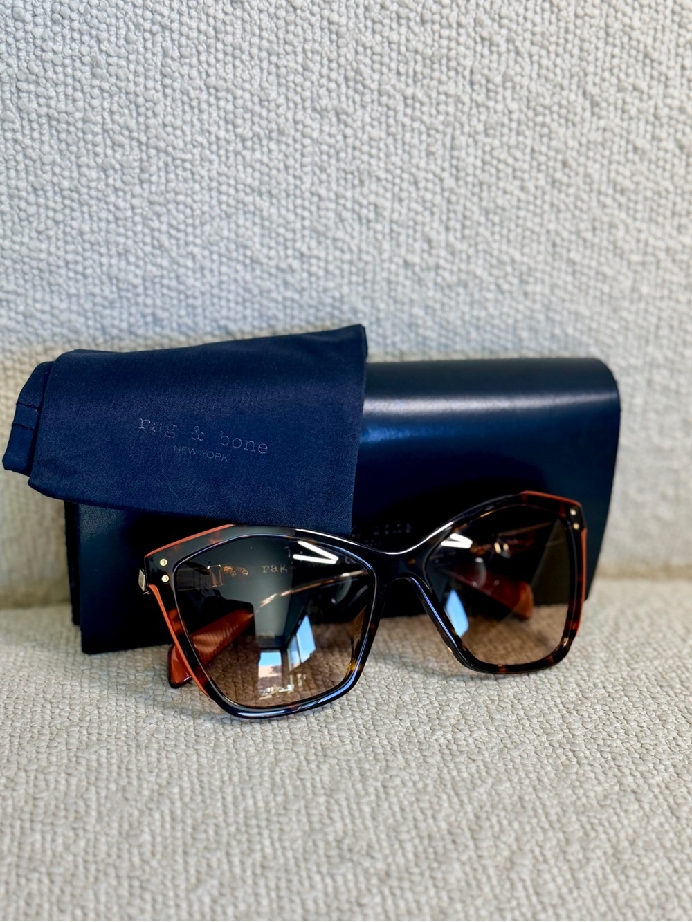 Rag & Bone RNB1045/G/S Tortoiseshell Cat-Eye Sunglasses